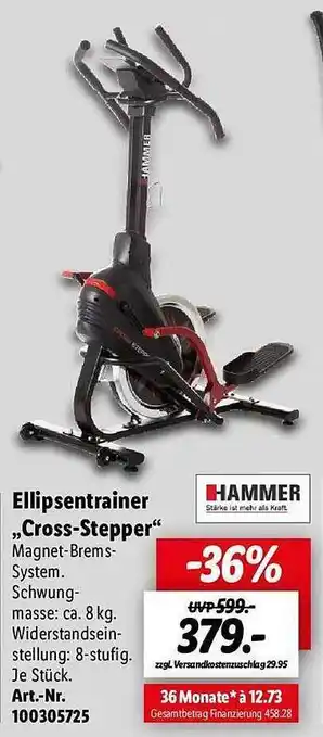 Lidl Ellipsentrainer „cross-stepper” hammer Angebot