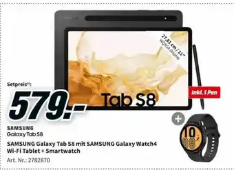 MediaMarkt Samsung galaxy tab s8 mit samsung galaxy watch4 wi-fi tablet + smartwatch Angebot