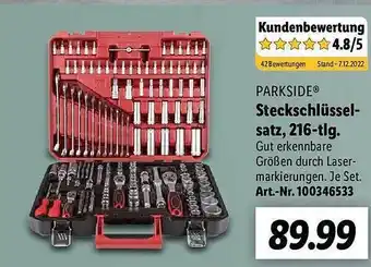 Lidl Parkside steckschlüsselsatz, 216-tlg Angebot