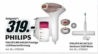 MediaMarkt Philips bri 945 00 prestige lichthaarentfernug philips hx 3673 13 sonicare 3100 weiss Angebot