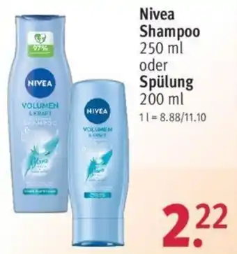 Rossmann Nivea Shampoo 250 ml oder Spülung 200 ml Angebot