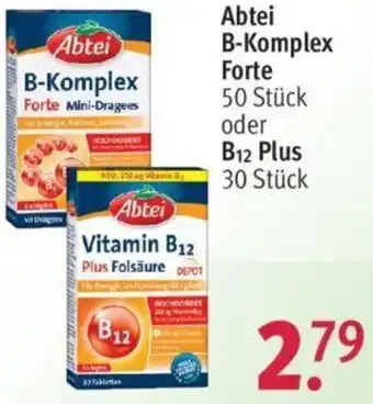 Rossmann Abtei B-Komplex Forte 50 Stück oder B12 Plus 30 Stück Angebot