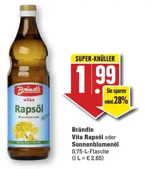 nah & gut Brändle Vita Raps oder Sonnenblumenöl 0,75L Angebot