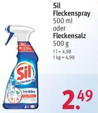 Rossmann Sil Fleckenspray 500 ml oder Fleckensalz 500 g Angebot