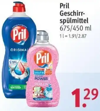 Rossmann Pril Geschirrspülmittel 675/450 ml Angebot