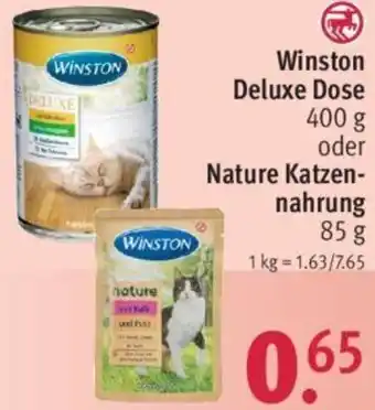 Rossmann Winston Deluxe Dose 400 g oder Nature Katzennahrung 85 g Angebot