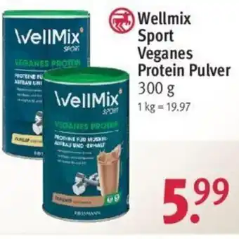 Rossmann Wellmix Sport Veganes Protein Pulver 300 g Angebot