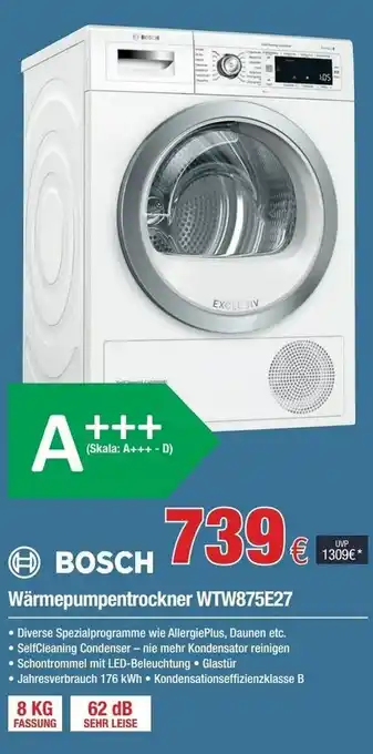 Electroplus Bosch Wärmepumpentrockner WTW875E27 Angebot