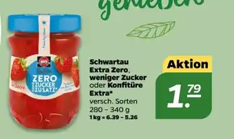 NETTO Schwartau Extra Zero, weniger Zucker o. Konfiture Extra 280-340 g Angebot