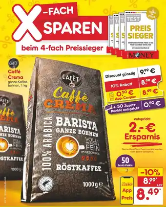 Netto Marken-Discount Cafet Caffe Crema 1 kg Angebot