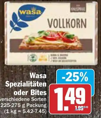 AEZ Wasa Spezialitäten oder Bites 225-275 g Packung Angebot