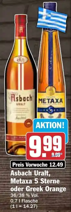 AEZ Asbach Uralt, Metaxa 5 Sterne oder Greek Orange 0,7 L Flasche Angebot