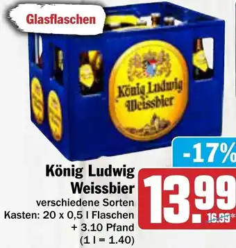 AEZ König Ludwig Weissbier 20x0,5 L Flaschen Angebot