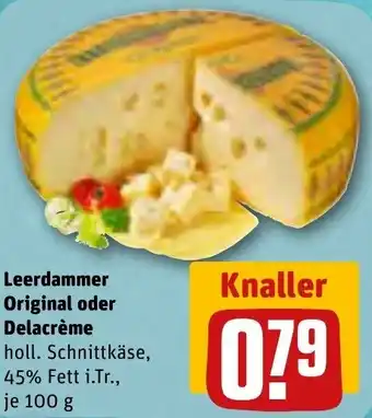 REWE Leerdammer Original oder Delacrème 100 g Angebot