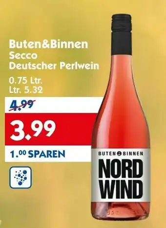 Hol'ab Getränkemarkt Buten&Binnen Secco Deutscher Perlwein 0.75L Angebot