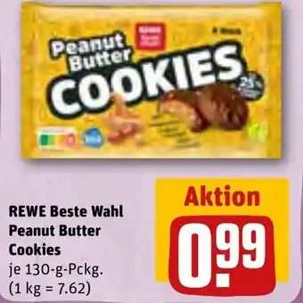 REWE Rewe Beste Wahl Peanut Butter Cookies 130 g Pckg. Angebot