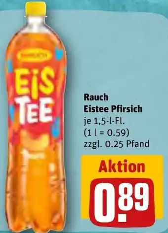 REWE Rauch Eistee Pfirsich 1,5 L-Fl. Angebot