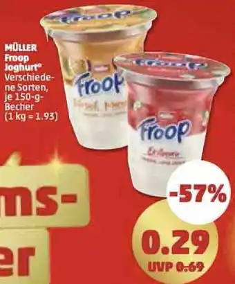 PENNY Müller Froop Joghurt 150 g Becher Angebot