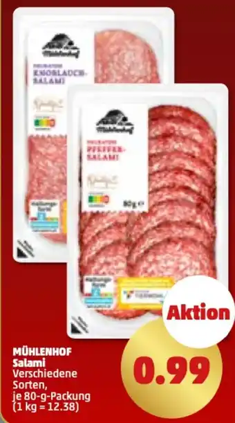 PENNY Mühlenhof Salami 80 g Packung Angebot