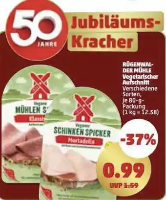 PENNY Rügenwalder Der Mühle Vegetarischer Aufschnitt 80 g Packung Angebot