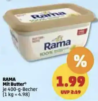 PENNY Rama mit Butter 400 g Becher Angebot