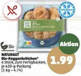 PENNY Naturgut Bio Roggenbrötchen 420 g Packung Angebot