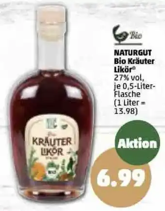 PENNY Naturgut Bio Kräuter Likör 0,5 Liter Flasche Angebot