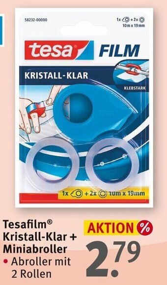 Rossmann Tesafilm Kristall Klar + Miniabroller Angebot