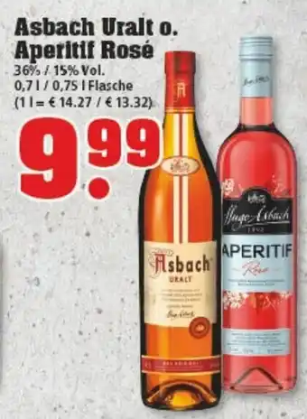 trinkgut Asbach Uralt o. Aperitif Rosé 0,7L/0,75L Angebot