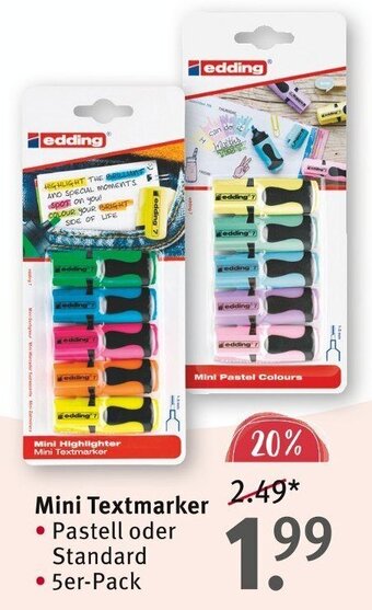Rossmann Edding Mini Textmarker Angebot