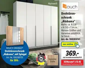 Lidl Rauch Drehtürenschrank ,,Alabama" Angebot