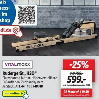 Lidl Vitalmaxx Rudergerät H2O Angebot