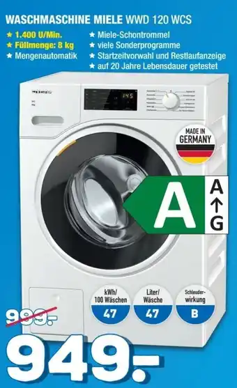Holzleitner Miele Waschmaschine WWD 120 WCS Angebot