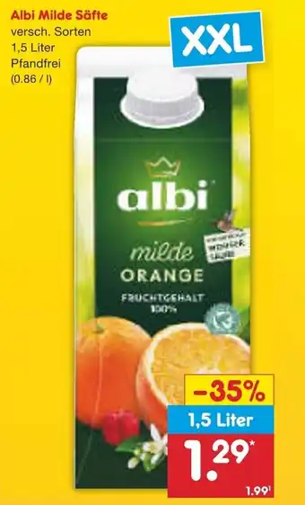 Netto Marken-Discount Albi Milde Safte 1,5 L Angebot