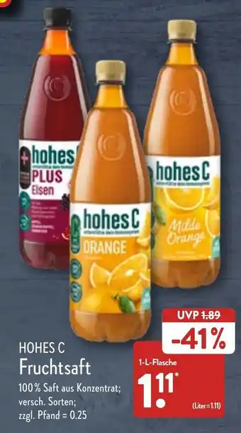 Aldi Nord Hohes C Fruchtsaft 1 L Flasche Angebot