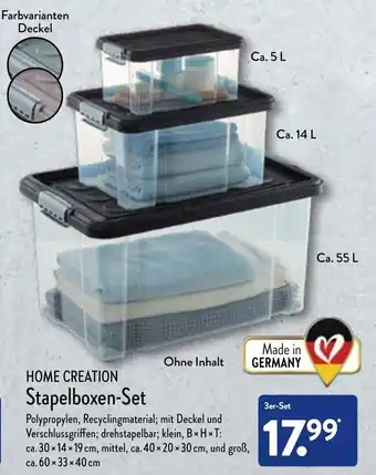 Aldi Nord Home Creation Stapelboxen Set 3er Set Angebot