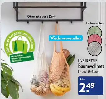 Aldi Nord Live in Style Baumwollnetz Angebot