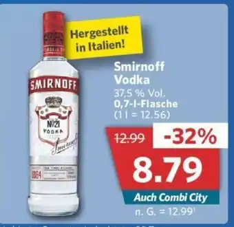 Combi Smirnoff Vodka 700ml Angebot