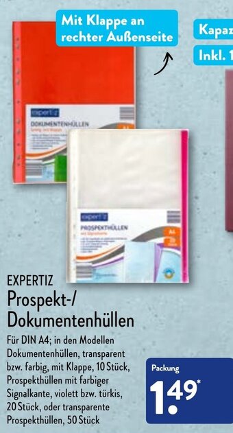 Aldi Nord Expertiz Prospekt-/Dokumentenhüllen Angebot