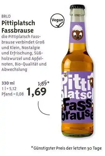 Biocompany Brlo pittiplatsch fassbrause Angebot