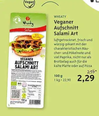 Biocompany Wheaty veganer aufschnitt salami art Angebot