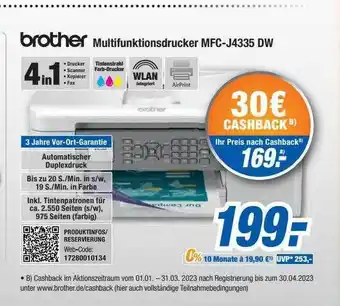 Expert Bening Brother multifunktionsdrucker mfc-j4335 dw Angebot