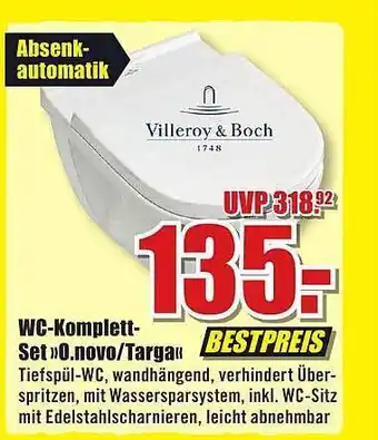 B1 Discount Baumarkt Wc-komplett-set „o.novo oder targa“ Angebot