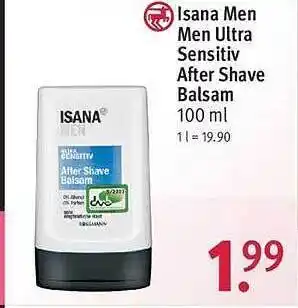 Rossmann Isana men ultra sensitiv after shave balsam Angebot