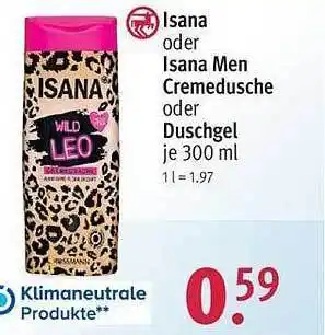 Rossmann Isana, isana men cremedusche oder duschgel Angebot