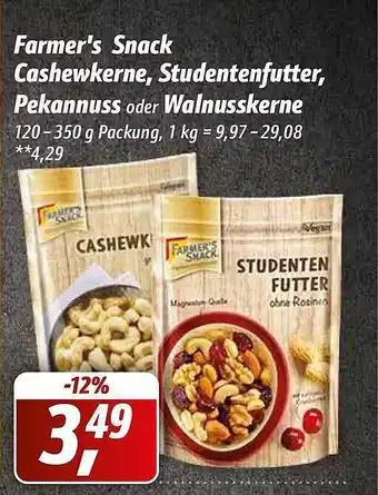 Simmel Farmer's snack cashewkerne studentenfutter, pekannuss oder walnsskerne Angebot