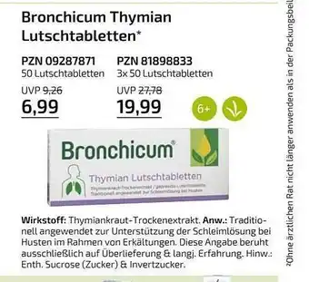 Aliva Bronchicum thumian lutschtabletten Angebot