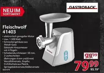 Selgros Gastroback fleischwolf 41403 Angebot