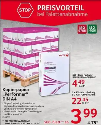 Selgros Kopierpapier „performer“ din a4 Angebot