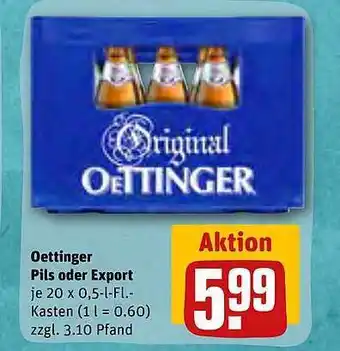 REWE Kaufpark Oettinger pils oder export Angebot